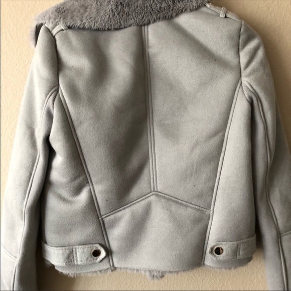 River island fur suede jacket moto zipper pink - Picture 11 of 14